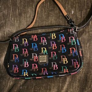 Dooney & Bourke Black Multicolor Logo Shoulder Bag